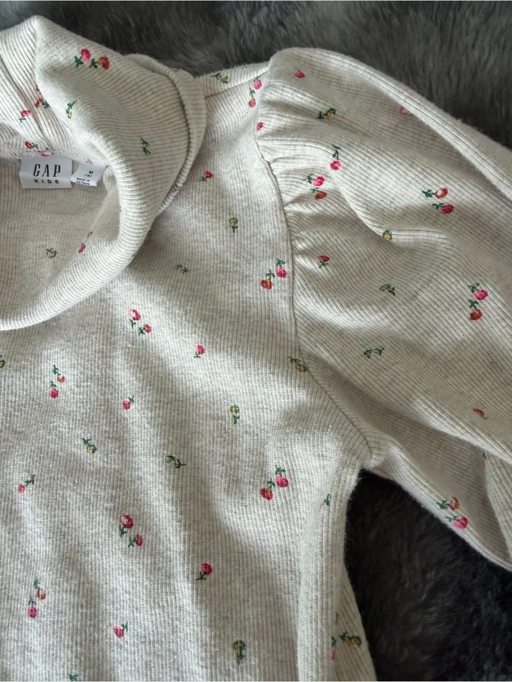 GAP Kids girls floral puff sleeve turtleneck